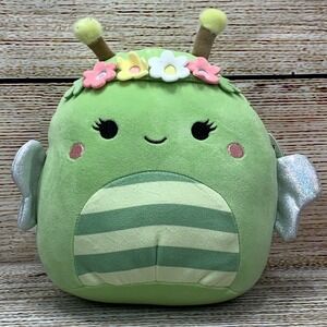 Squishmallows Sybil Green‎ Bee 🆕 NEW Plush Toy 8 inch Flower Crown Wings NWT